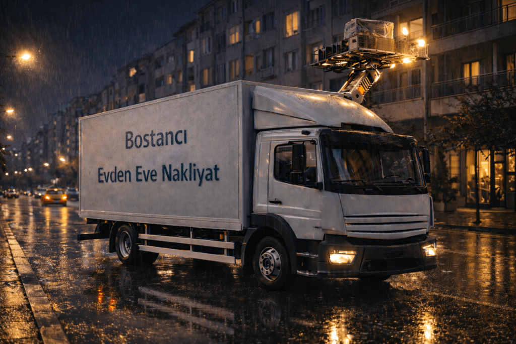 Bostancı evden eve nakliyat hizmeti sunan LaZev Nakliyat asansörlü taşıma kamyonu