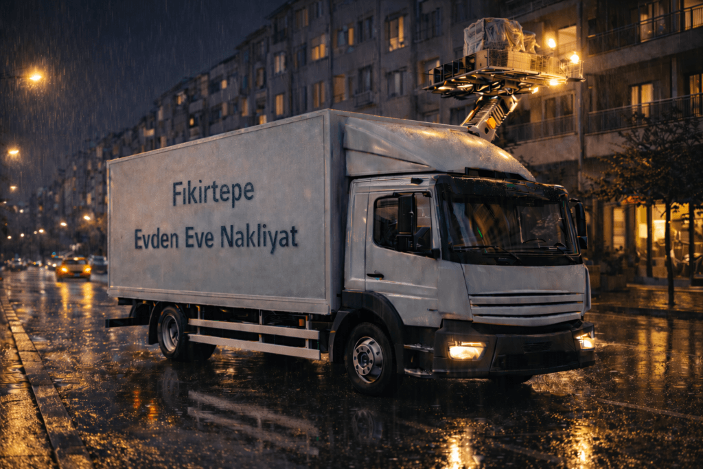 Fikirtepe evden eve nakliyat hizmeti sunan LaZev Nakliyat asansörlü taşıma kamyonu