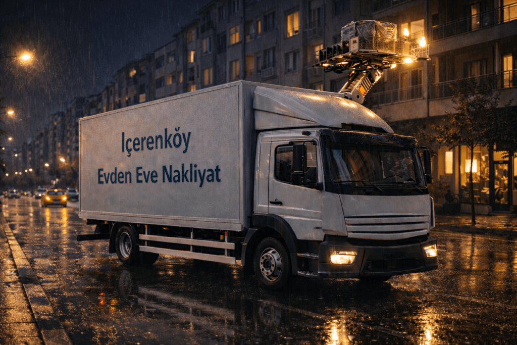 İçerenköy evden eve nakliyat hizmeti sunan LaZev Nakliyat asansörlü taşıma kamyonu