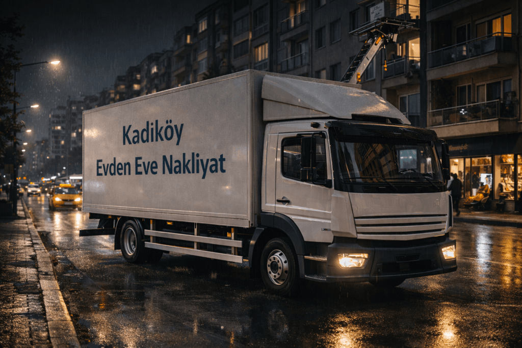 Kadıköy evden eve nakliyat hizmeti sunan LaZev Nakliyat asansörlü taşıma kamyonu
