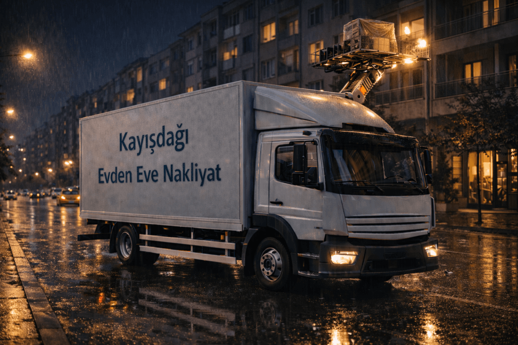 Kayışdağı evden eve nakliyat hizmeti sunan LaZev Nakliyat asansörlü taşıma kamyonu