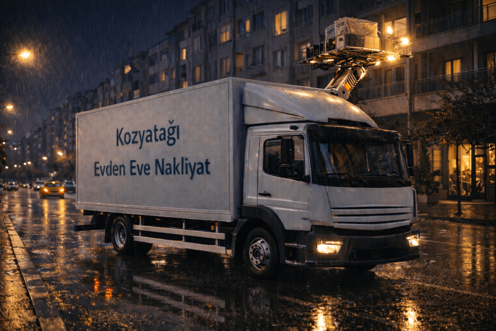 Kozyatağı evden eve nakliyat hizmeti sunan LaZev Nakliyat asansörlü taşıma kamyonu