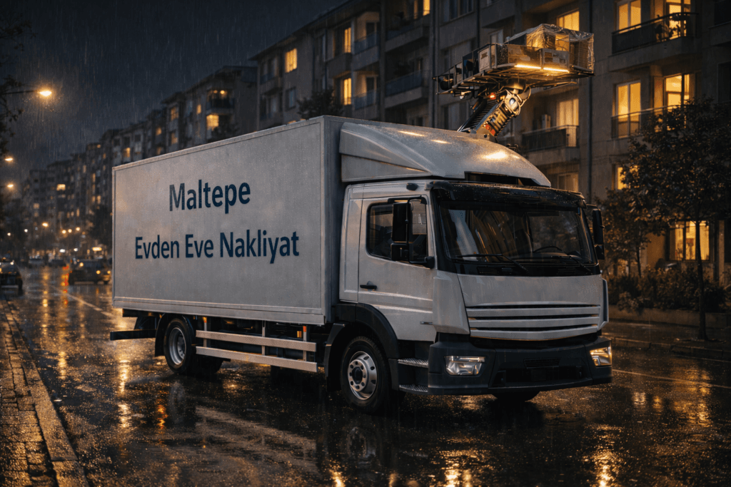 Maltepe evden eve nakliyat hizmeti sunan LaZev Nakliyat asansörlü taşıma kamyonu
