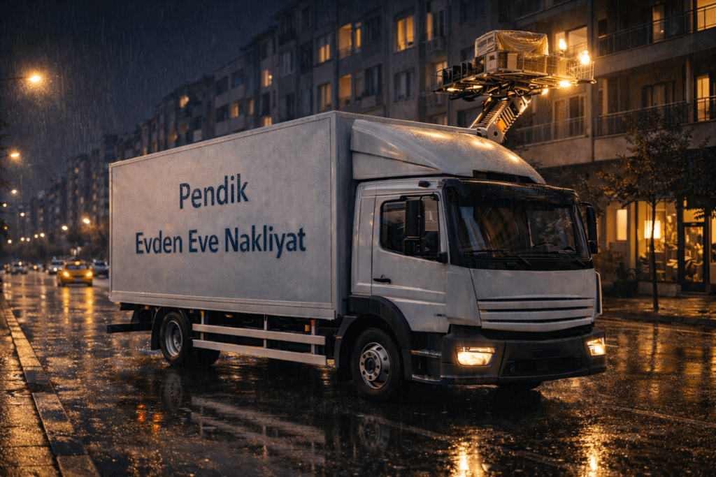 Pendik evden eve nakliyat hizmeti sunan LaZev Nakliyat asansörlü taşıma kamyonu